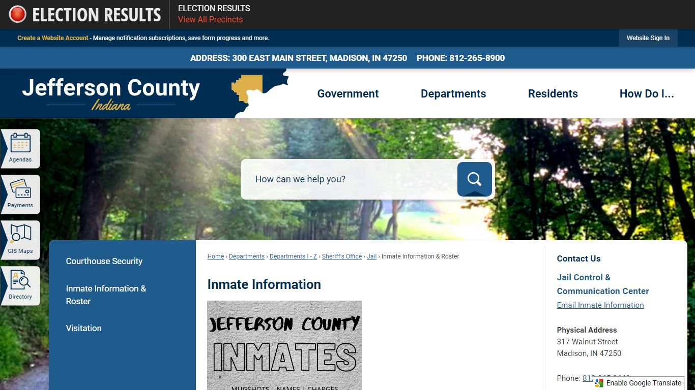 Inmate Information | Jefferson County, IN - Indiana