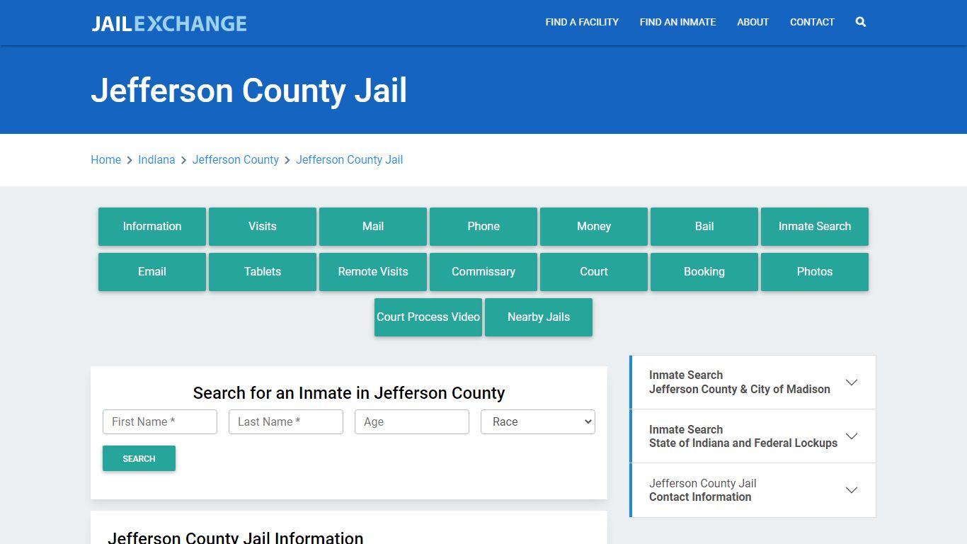 Jefferson County Jail Roster Lookup, IN, Inmate Search