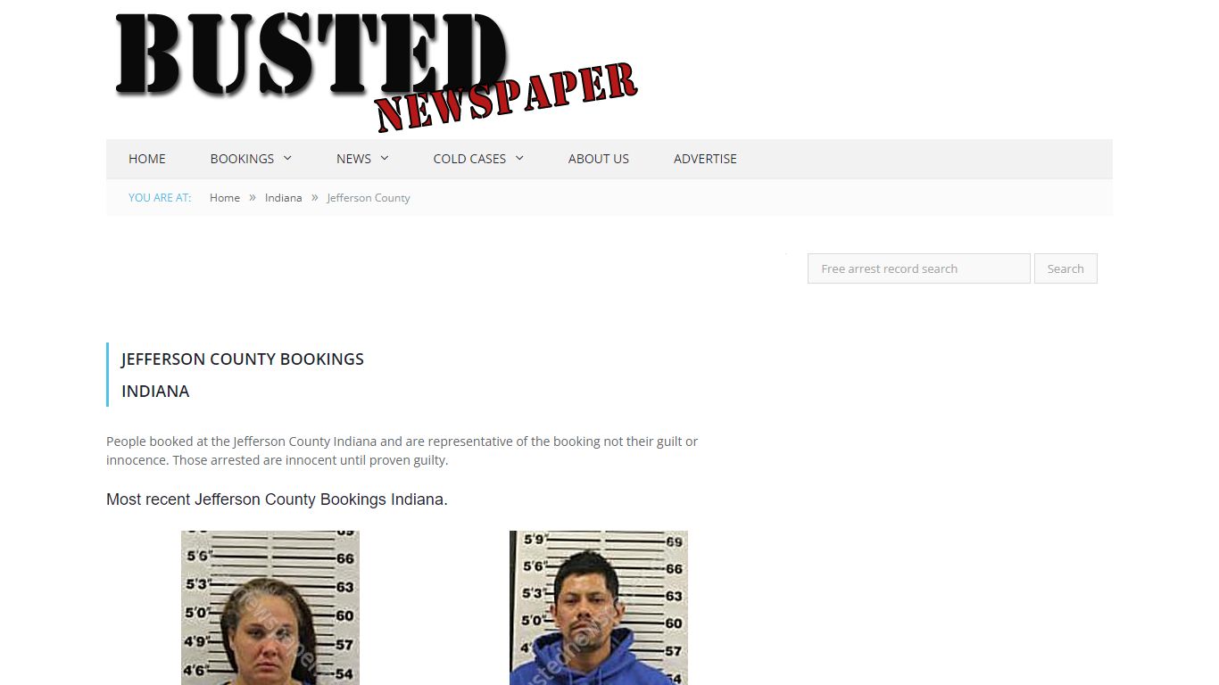 Jefferson County, IN Mugshots - BUSTEDNEWSPAPER.COM
