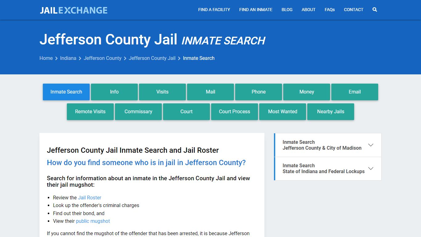 Inmate Search: Roster & Mugshots - Jefferson County Jail, IN